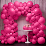 144 Pcs Fuchsia Pink Balloons Arch Kit - Different Sizes 18, 12, 10, 5 Inches | Birthday Balloons Kit, For Birthday Decorations | Graduation Decorations 2025