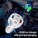 Car Charger Adapter,4 Ports Usb Fast Car Charger Qc3.0/Pd20W/Type-C/2.1A, Smart Shunt Car Phone Charger Compatible Iphone 14 13 12 Pro Max/All Smart Phones (White)