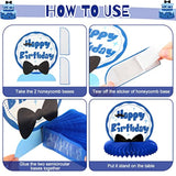 10-Piece Blue Boss Theme Honeycomb Centerpieces for Boys' Birthday Party