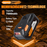 R840087 7.0Ah Replacement For Ridgid 18V Lithium Battery R840087 R840083 R840086 R840085 R840084 Ac840085 Ac840086 Ac840087P Ac840089 Power Tool Battery 2 Packs