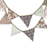 Brown Floral Collection 100% Cotton Banner – Rustic Floral Bunting for Wedding, Baby Shower & Party Decorations