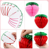 10 Pieces 6 Inch Paper Strawberry Honeycomb Ball Tissue Paper Strawberry Ball For Birthday Party Decoration(Red And Pink)