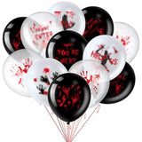 45pcs Halloween Balloons 12 Inch Bloody Handprint Footprint Zombie Latex Party Decor