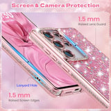 Case For Samsung Galaxy S25 Ultra,Glitter Crystal Diamond Rhinestone Sequin Shiny Bling Sparkly Glossy Luxury Electroplated,Aesthetic Cute Full Protection For Samsung Galaxy S25 Ultra,Pink