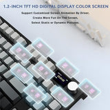 K86 Rgb 75% Wireless Gasket Mechanical Keyboard,3-Mode Bluetooth5.0/2.4G/Usb-C Hot Swappable Gaming Keyboard Side Print Keycaps,4000 Mah Battery Knob&Display,Linear Switches-Moonlight