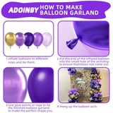 Purple And Gold Balloons Arch Kit, 140Pcs Dark Purple Metallic Gold Lavender Lilac Metallic Purple With Confetti Balloons For Baby Shower Girl Princess Party Women Birthday Wedding Decorations