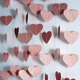 Rose Gold Valentines Party Love Heart Hanging Paper Garlands Decoratio