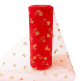 Heart Tulle Roll Valentine'S Day Netting Roll Tulle Fabric Mesh Ribbon