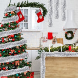 150 Feet Christmas Tinsel Garland Metallic Twist Garland Shiny Hanging String Ornaments For Christmas Tree Party Supplies Indoor And Outdoor Decoration(Silver)