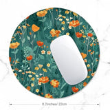 Round Mouse Pad With Stitched Edge Premium-Textured Waterproof Non-Slip Rubber Base Desktop Protection Mat Diameter 8.7 Inches, Beautiful Flowers