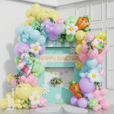 Easter Balloon Garland Arch Kit,151Pcs Pastel Balloon Arch With Bunny Carrot Chick Egg Foil Balloons For Easter Party Supplies Spring Baby Shower Decorations