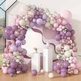 173Pcs Dusty Purple Balloon Arch Garland Kit, Double-Stuffed Pink White Sand Lavender Lilac Light Purple Rose Gold Confetti Balloons For Baby Bridal Shower Wedding Birthday Party Decorations