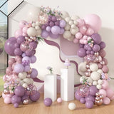 173Pcs Dusty Purple Balloon Arch Garland Kit, Double-Stuffed Pink White Sand Lavender Lilac Light Purple Rose Gold Confetti Balloons For Baby Bridal Shower Wedding Birthday Party Decorations
