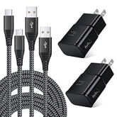 Adaptive Fast Charging Usb Wall Charger Kit, 2-Pack Fast Charging Block Android Phone Charger With 6Ft Usb Type C Cable For Samsung Galaxy S21/S20/S10+/S10E,Note 10+/20, A14/A53/A05/A16 5G