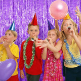 2 Pack Foil Curtain Backdrop Purple Metallic Tinsel Foil Fringe Curtains Photo Booth Props For Birthday Wedding Engagement Baby Shower Bachelorette Christmas Holiday Celebration Party Decorations