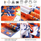 Dart Battle Party Supplies Horizontal Fabric Happy Birthday Banner, Orange, Boys Birthday Party Decorations, 71 X 16 Inch, Tear Resistant, Lightweight, Fold