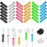 36-Pack Cable Protectors with 2 Desk Clips for iPhone, iPad & USB Cables