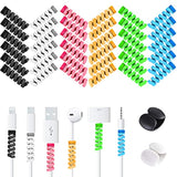 36-Pack Cable Protectors with 2 Desk Clips for iPhone, iPad & USB Cables