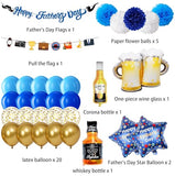 Father' s Day Party Decorations – Happy Fathers Day Balloons, Banner, Paper Flowers,Spiral Ornaments for Photo Backdrop & Fathers Day Sign Decorations – Ideal for Happy Fathers Day Decorations, Fathers day party supplies, Para El Dia Del Padre