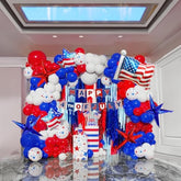 Patriotic Red White And Blue Balloon Garland Kit 119 Pcs With Star Print Patriotic Flag Mylar Balloons For 4Th Of July Independent Day Veterans Day Memorial Day Labor Day Decorations