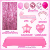 Blue Birthday Party Decorations for Women Girls Banner Balloons Fringe Table Decor