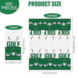 100 Pieces Golf Napkins Disposable Golf Themed Party Napkins 7.8 X 4.3 Inch Golfing Paper Cocktail Napkins Hole In One First Birthday Supplies For Golf Sports Birthday Party Decorations