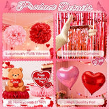 Valentines Day Decor Kit, Happy Anniversary Decorations with I Love You Balloons 1000Pcs Silk Red Rose Petals Romantic Heart Balloon for Wedding Anniversary Valentines Day Decorations