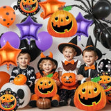 Halloween Foil Balloons β Scary Pumpkin, Orange & Purple Star Party Decorations
