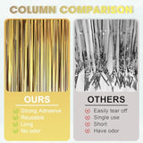 3 Pack Matte Gold Foil Fringe Backdrop 3.3x8.2ft Tinsel Streamers for Party