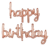 Rose Gold Happy Birthday Balloons Banner 16" Foil Letters Party Decoration Set