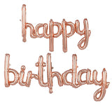 Rose Gold Happy Birthday Balloons Banner 16" Foil Letters Party Decoration Set