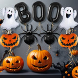 Halloween Boo Balloon Set 9PCS Ghost Spider Pumpkin Foil Balloons for Spooky Party Decorations