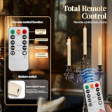 6 Pcs Flameless Taper Candles, Battery Taper Candles Flickering Flame With Embedded Star String, Candle Sticks Battery Powered With Remote Control, Timer Function Ideal For Christmas (Ivory)