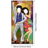Large 70s Disco Dance Backdrop Door Banner Photo Prop Party Decorations