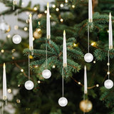 Christmas Tree Led Candles, 10 Pack Battery Operated With Remote, Fake Candles For Xmas Wedding Decor With Pearl Ball Hook