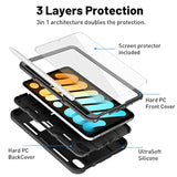 Ipad Mini 6 Case (2021) With Screen Protector, Kickstand Shockproof Heavy Duty