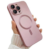 Magnetic Case For Iphone 13 Pro Max Phone Case For Women, Matte Luxury Soft Metallic Luster Design With Camera Lens Protector, Compatible With Magsafe Case For Iphone 13 Pro Max 6.7"-Pink
