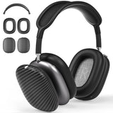 TPU Case Cover for AirPods Max Headphones, Matte Black Carbon Fiber Texture, Premium Protection