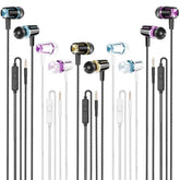 Wired Earbuds 5 Pack, Earbuds Headphones With Microphone, Earphones With Heavy