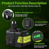 3000Mah P102 18V Lithium Battery Replacement For Ryobi 18V Tools One+ P100 P104 P105 P107 P108 P109 P190