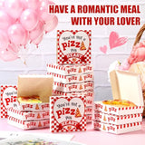50 Pcs Valentines Heart Mini Pizza Box Square Cardboard Pizza Box Small Cookie Boxes For Valentine Celebrations Party Favors Birthdays Weddings,(3.54 X 3.54 X 0.78 Inches)