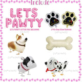 Lets Pa Dog Birthday Party Decorations Girl Boy, Pa Puppy Themed Happy Birthday Banner, Dog & Paw Print Balloons, Cake Toppers (Red)
