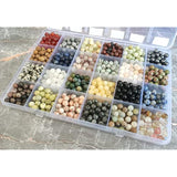 960pcs 6mm Natural Stone Beads, 24 Colors, Gemstone Beads for Jewelry Making