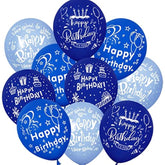 52pcs Blue Birthday Balloons with Party Prints – Decorations for Kids’ Parties