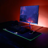 'Full Health' Rgb Gaming Mouse Pad | Extra Large Desk Mat | Xxl Mousepad Led | Easy Clean Surface | Non-Slip Rubber Base | Extended Light Up Computer Office Mousepad |