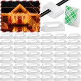 100 Pcs Christmas Light Clips Adhesive Hooks For Outdoor String Cable Wire Clips Adhesive Wire Management Cord Holder For The Wall, Under Desk, Car, Home And Office(Small, White)