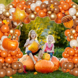 165PCS Fall Balloon Arch Kit with Little Pumpkin Balloons for Thanksgiving Party