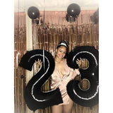 40" Number Balloons for 23rd & 32nd Birthday Decorations (Black)