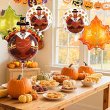 Thanksgiving Balloons Set Turkey Maple Leaf Foil Balloons for Fall Harvest Party Decor