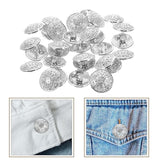 30Pcs Round Metal Hollow Out Button Coat Buttons Flat Buttons Jacket B